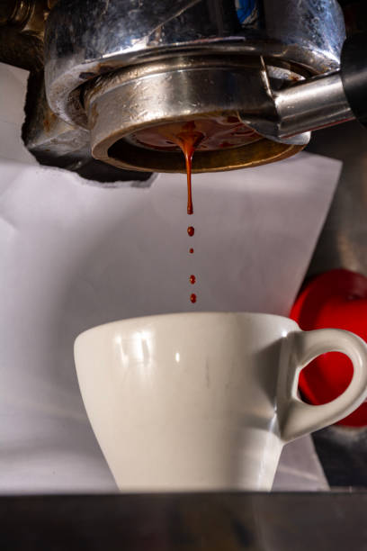 coffee maker machine making espresso and cappuccino , colombian coffee