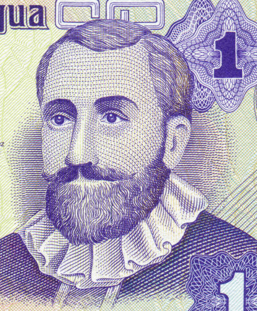 Francisco Hernandez de Cordoba portrait Pattern Design on Nicaragua Banknote