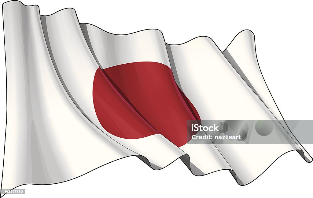 Bandera de Japón - arte vectorial de Asia libre de derechos