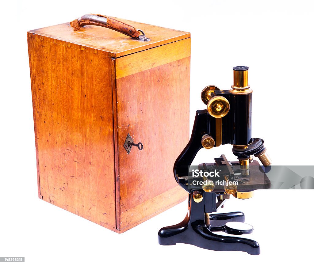 Mikroskop z opakowania - Zbiór zdjęć royalty-free (Antyczny)