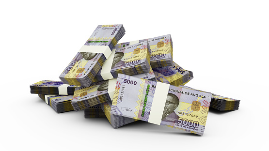 Angolan Tented Note 3d Stack Of Angolan Kwanza Notes Stock Photo - Download Image Now ...