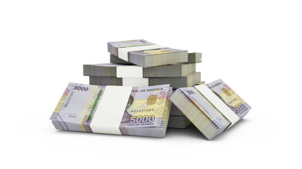 istock 3d rendering of Stack of Angolan kwanza notes. bundles of Angolan currency notes isolated on white background 1483989286