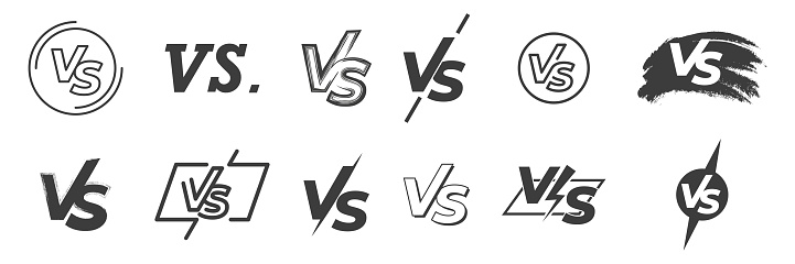 Vs Leter Ilustración de Conjunto De Letras Versus Logotipo Vs Letras Ilustración ...
