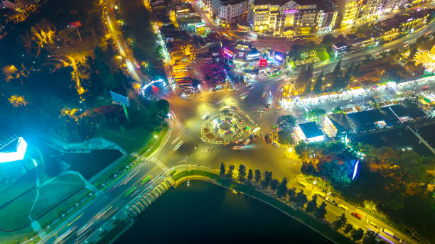 istock Da Lat city night in Vietnam 1483996489