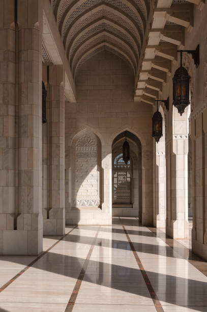 istock Empty corridor of Sultan Qaboos Grand Mosque, Muscat, Oman 1483996578