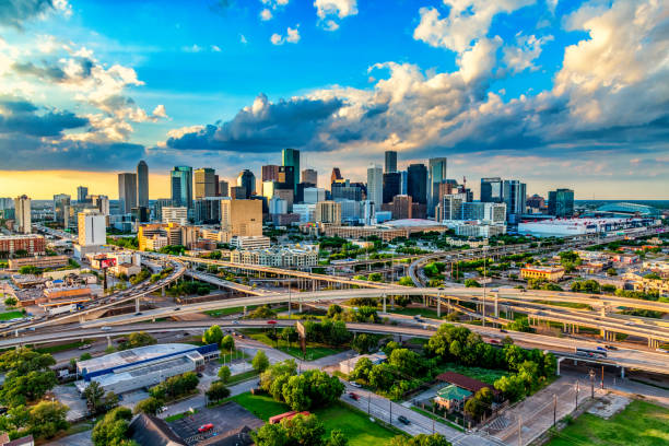 houston's skyline - houston-texas bildbanksfoton och bilder
