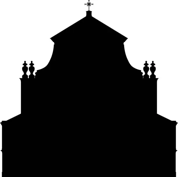 Vector illustration of Saint Dominic's Church, Macao, China Silhouette