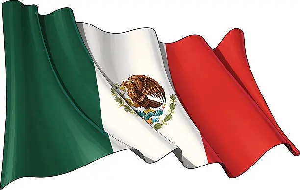 Vector illustration of Flag of Mexico