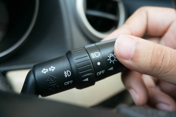 istock Drive a car and turn signal switch 1484020942