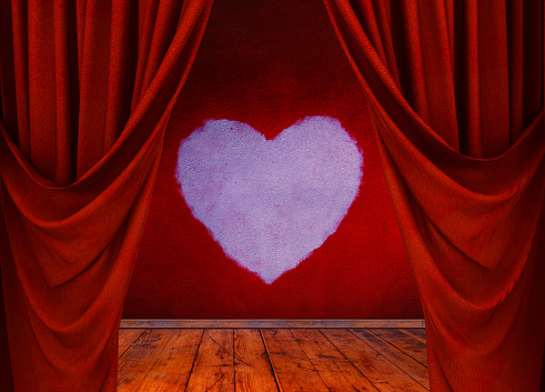 Heart and Red Curtain