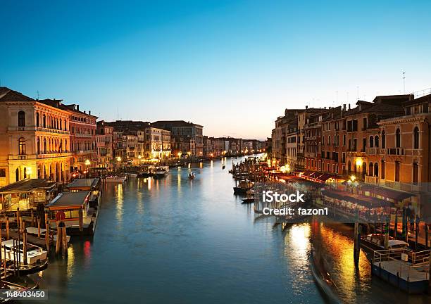 Gran Canal De Venecia Italia Foto de stock y más banco de imágenes de Aire libre - Aire libre, Anochecer, Arquitectura