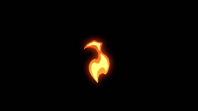 2D Cartoon Style Fire Animation, Hand Draw Flames, Comic Style Computer Graphic