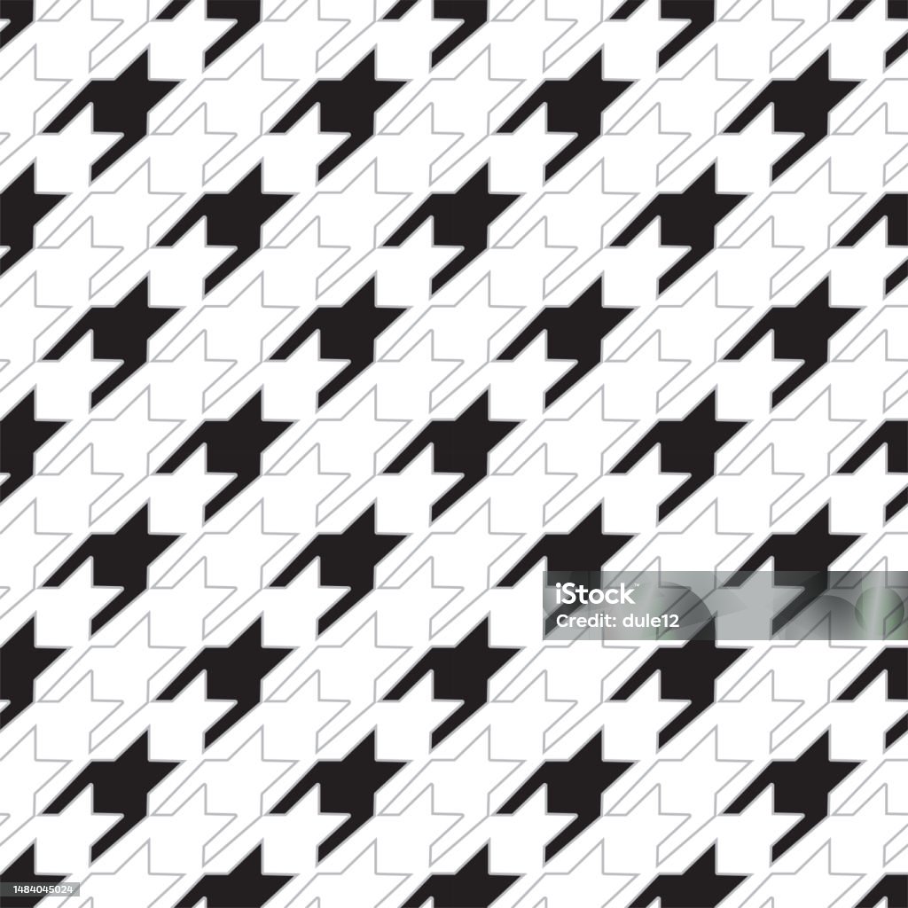 Checkered Tooth Black And White Glen Check Pattern Stylish Hounds Tooth Checkered Plaid ...