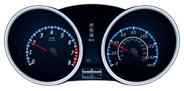 Vector illustration of Speedometer for car