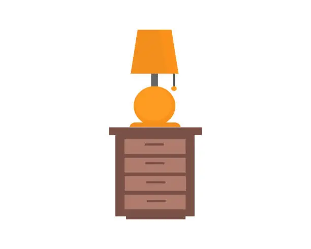 Vector illustration of tabel with lamp