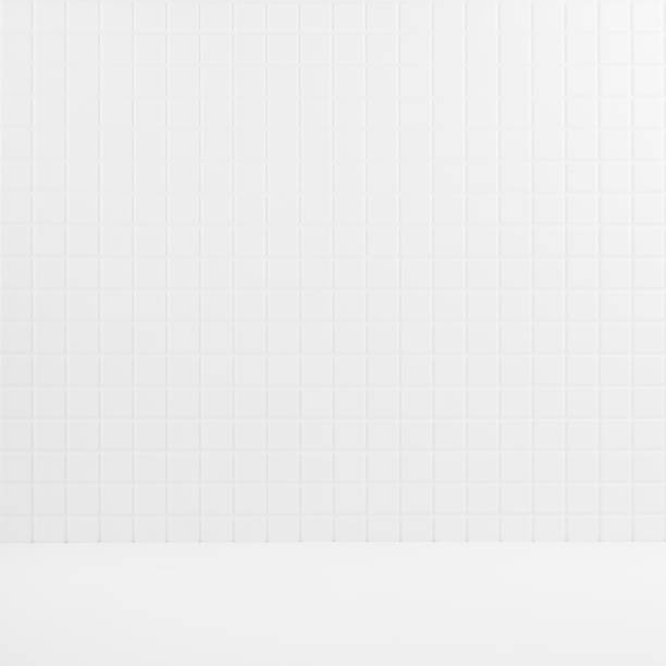 istock White abstract blank stage with white tiny square tile wall, wood floor as mockup for presentation cosmetics product, goods, design, square. Abstract interior in modern simple style, mosaic texture. 1484045533