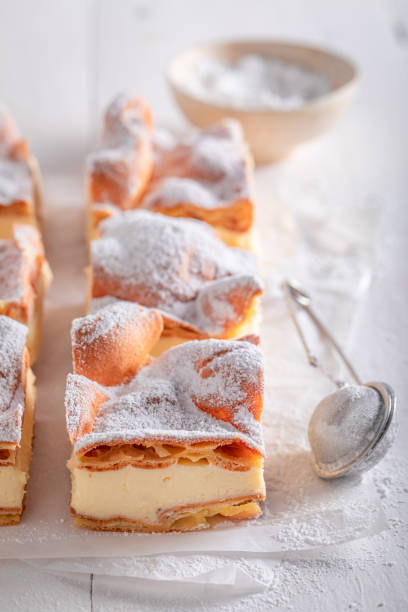 istock Delicious Choux pastry cake looks like Carpathian Mountains. 1484053506