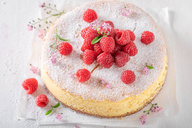 istock Sweet cheesecake made with raspberries and sugar. 1484056136