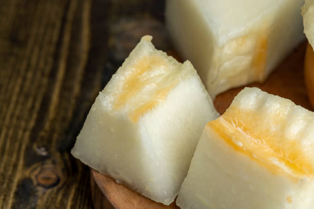 istock Sliced orange sweet melon close up 1484056334