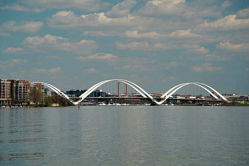 Frederick Douglass Memorial Bridge view from a cruise on potomac river washignton dc on riverboat water taxi