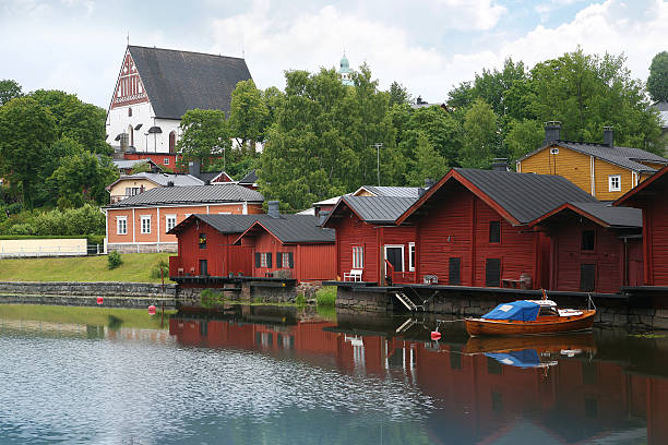 istock Red storage buildings in Porvoo 148406585