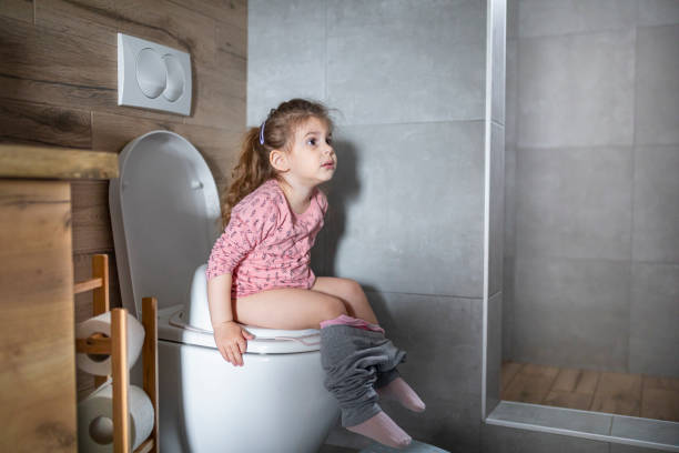 istock Good girl using big girl potty 1484074499