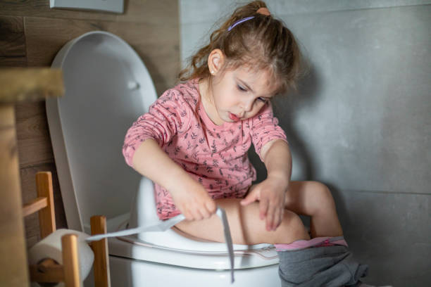 istock Good girl using big girl potty 1484074652