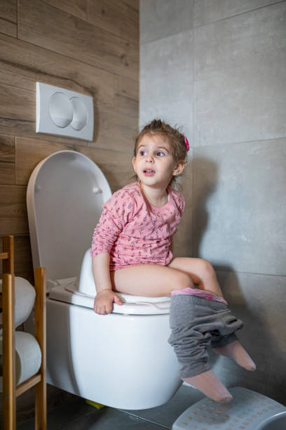 istock Good girl using big girl potty 1484077469