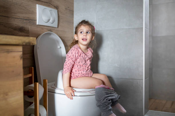 istock Good girl using big girl potty 1484078019