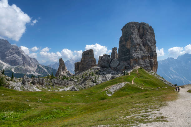 istock Cinque Torri meadow in Dolomites, Italy during summer with flower blossoms. 1484085321