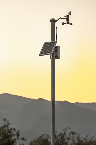 Barometer Solar Anemometer With Solar Energy Panel Stock Illustration - Download Image ...