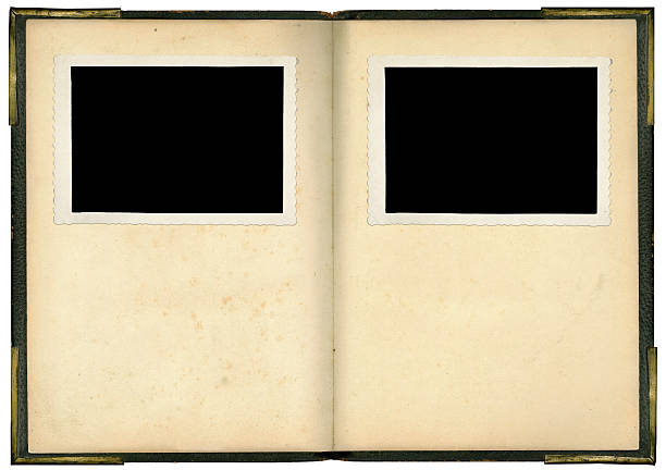 istock Old photo album with two photos 148409984