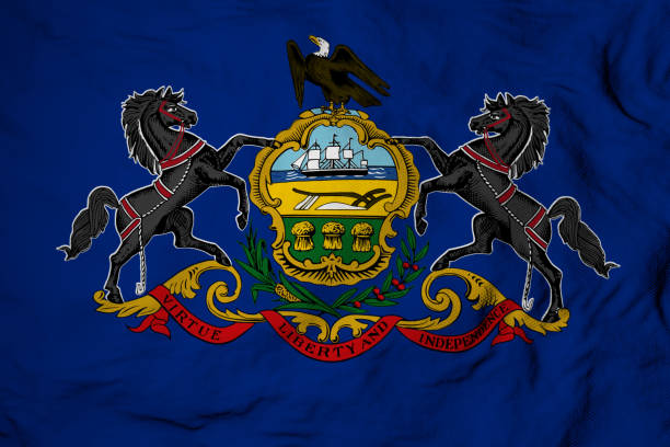 istock Flag of Pennsylvania in 3D rendering 1484101633