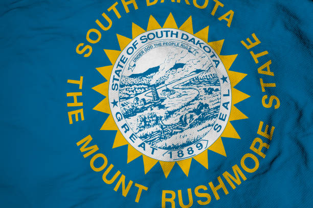 istock Flag of South Dakota in 3D rendering 1484102263