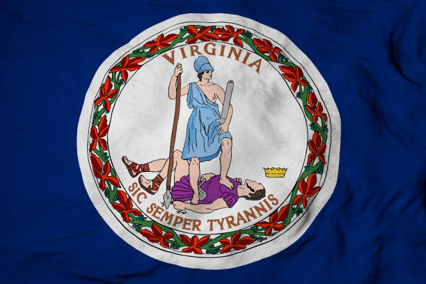 istock Flag of Virginia in 3D rendering 1484103085