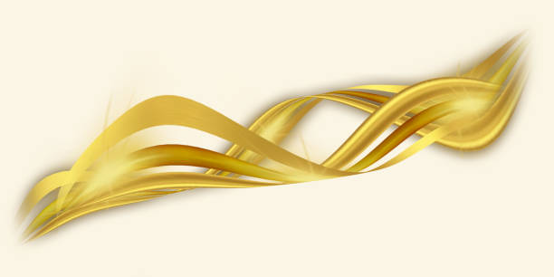 istock Abstract Holiday golden wave design and star shapes isolated on a white background. 1484104010