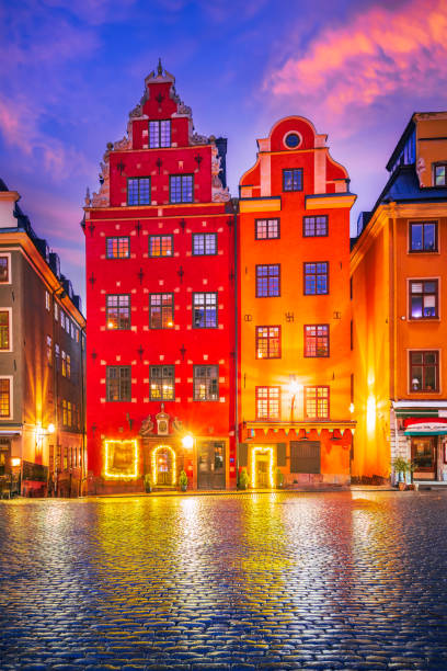 istock Stockholm, Sweden. Charming Glama Stan, night scene. 1484117710