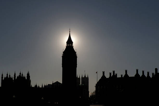london silhouette of big ben stock photo