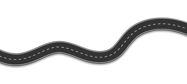 ilustrações de stock, clip art, desenhos animados e ícones de winding road or highway way. street map icon. vector isolated illustration - highway street road speed