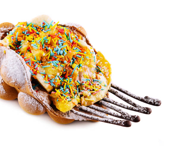 istock Hong kong or bubble waffle with ice cream 1484122244