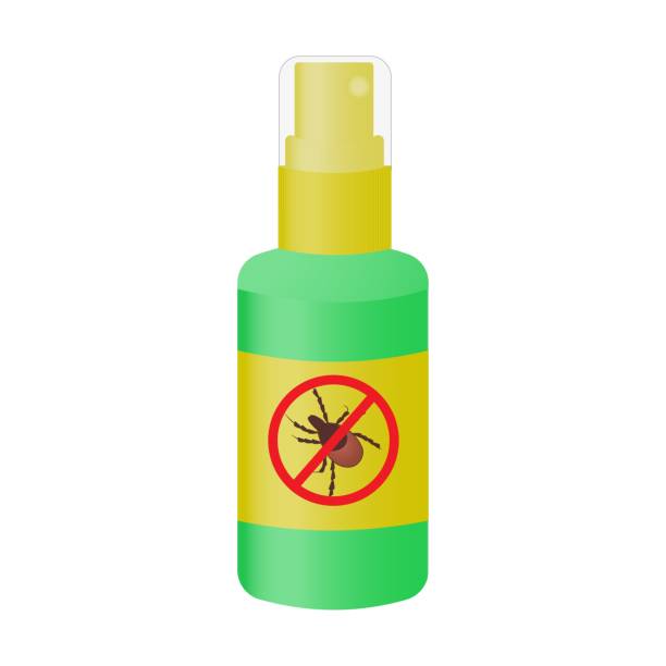 istock Aerosol spray for ticks is indispensable in a hike. Vector illustration in a cartoon style. 1484122317