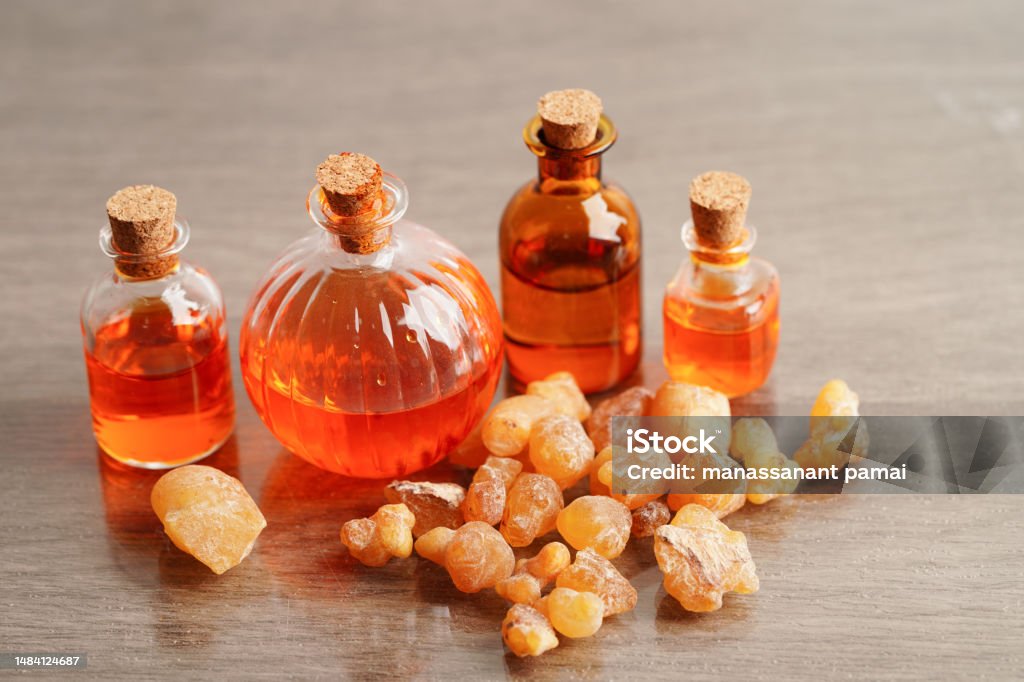 Frankincense or olibanum aromatic resin used in incense and perfumes. Alternative Therapy Stock Photo