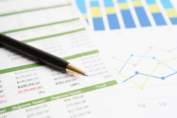 istock Charts Graphs paper. Financial development, Banking Account, Statistics, Investment Analytic research data economy, Stock exchange Business office company meeting concept. 1484126271