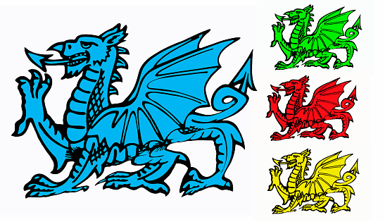 The Welsh Dragon - it appears on the national flag of Wales. The flag is also called Y Ddraig Goch. The oldest recorded use of the dragon to symbolise Wales is in the Historia Brittonum, written around AD 829.