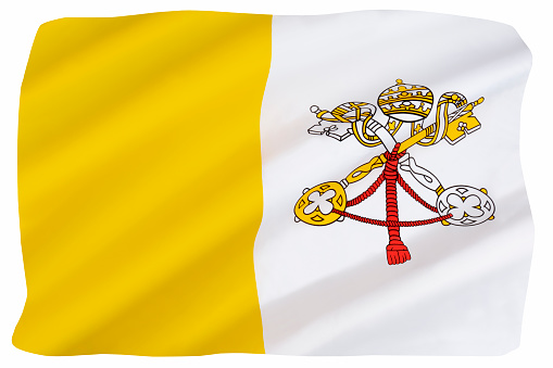 3d render Vatican City Flag (Close-up)