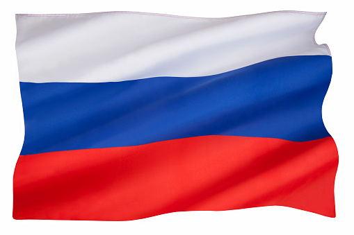 Flag of the Russian Federation - Isolated on white for cut out.