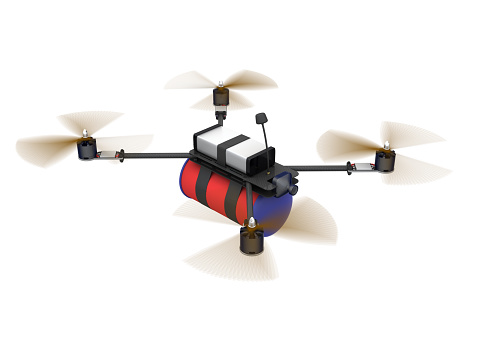 3d illustration of transportation drone flying