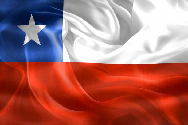 istock Chile flag - realistic waving fabric flag 1484132817