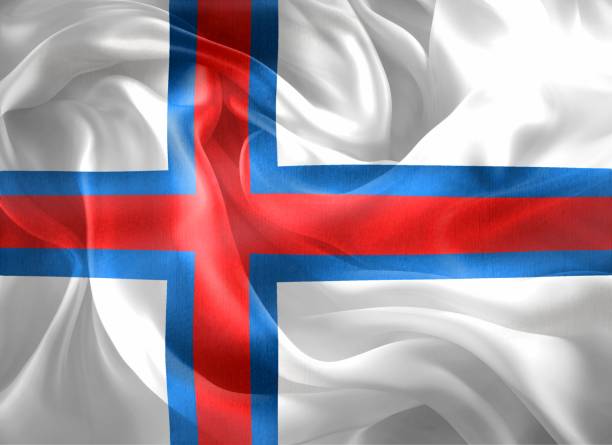 Faroe Islands flag - realistic waving fabric flag
