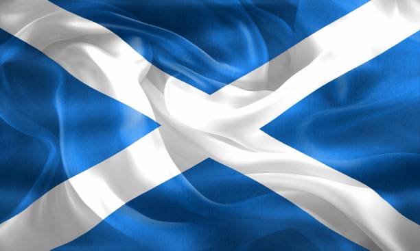 istock Scotland flag - realistic waving fabric flag 1484134313